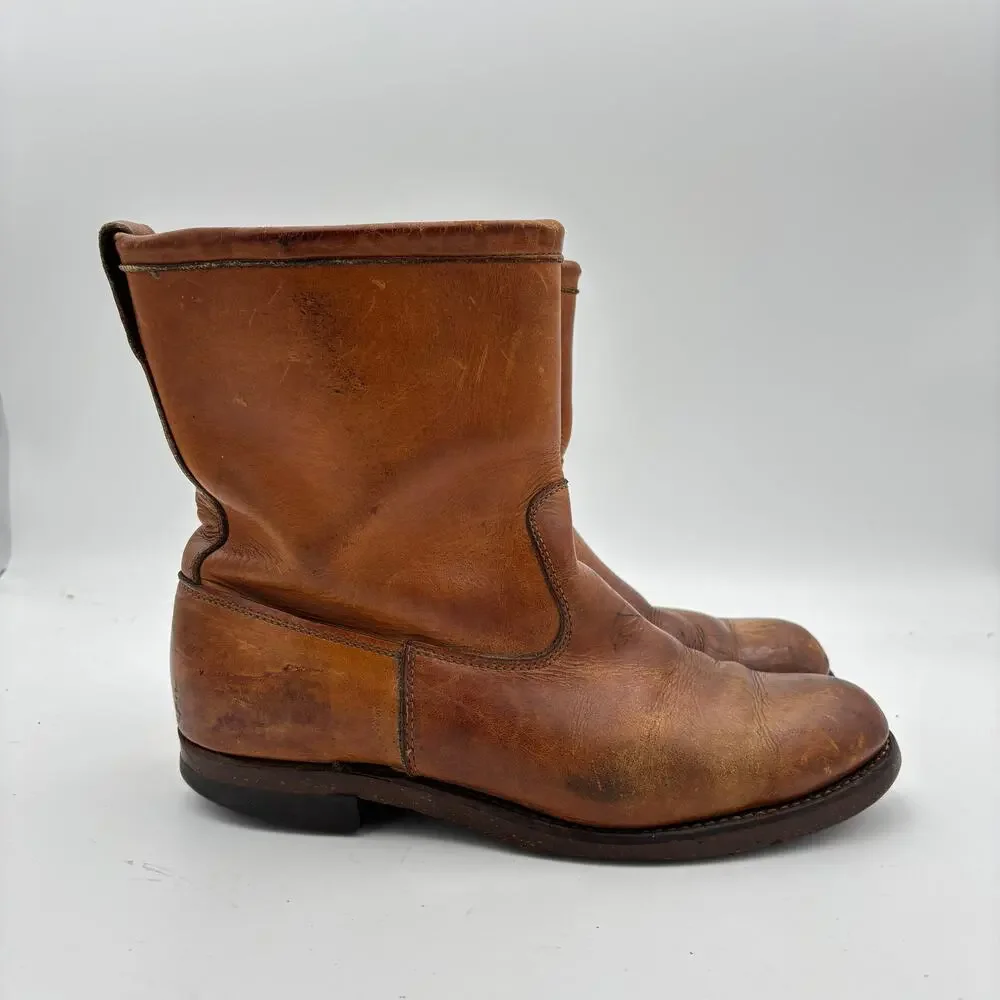 Vintage Pre-50s Chippewa Black Label Leather Utility Roper Boots Men's 10.5